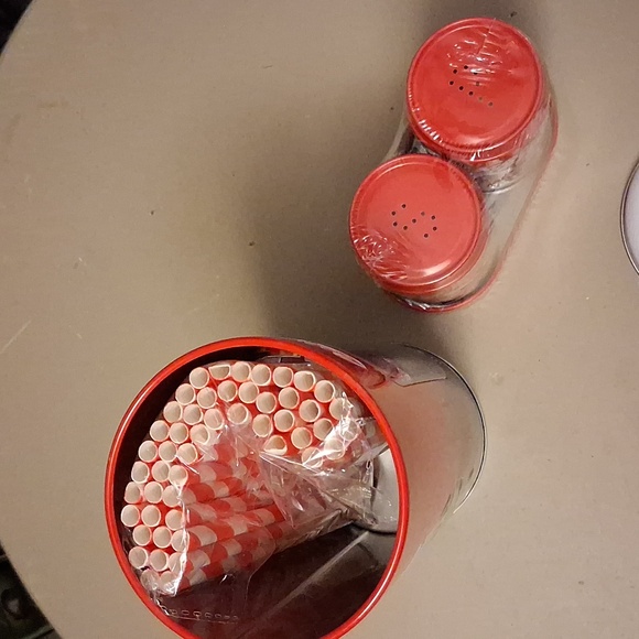 Coca-Cola Salt & Pepper And Straw Canister - Picture 2 of 3